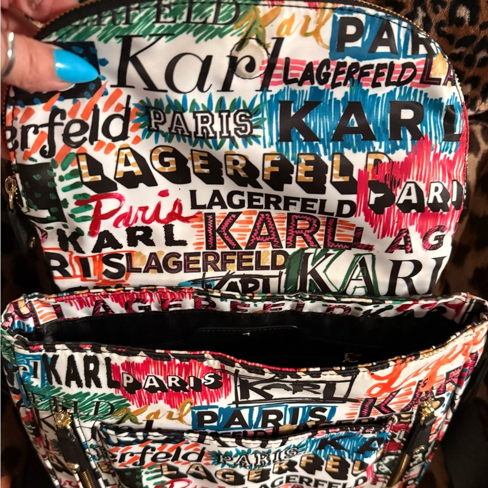 Karl Lagerfeld Multicolor Logo Print Crossbody Bag - Picture 3 of 4